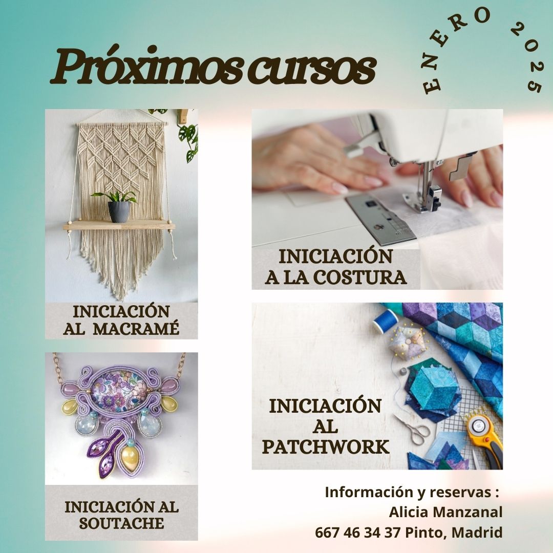Talleres de crochet, macramé, costura y patchwork