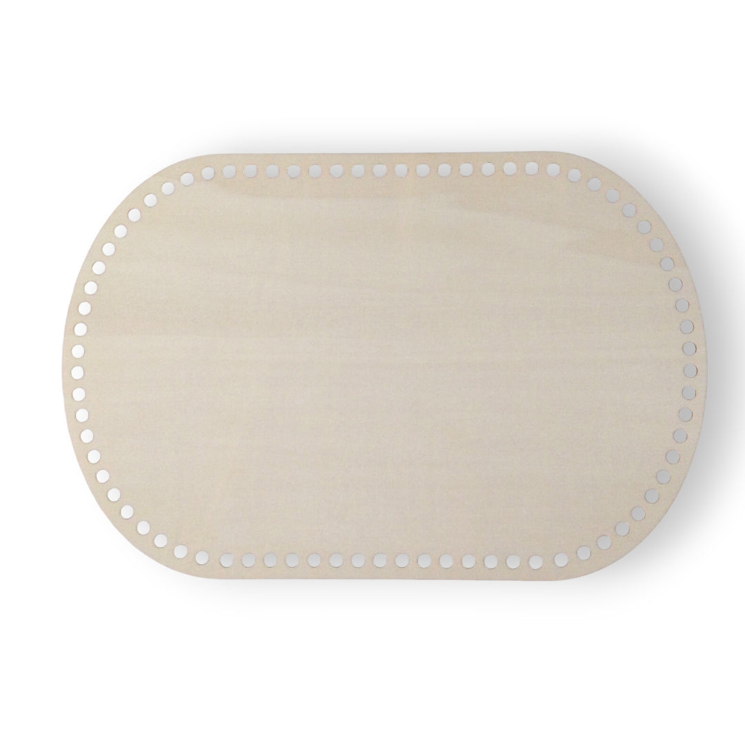 Base de madera ovalada para tejer