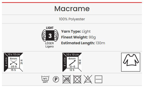 YARNART MACRAMÉ 2mm.
