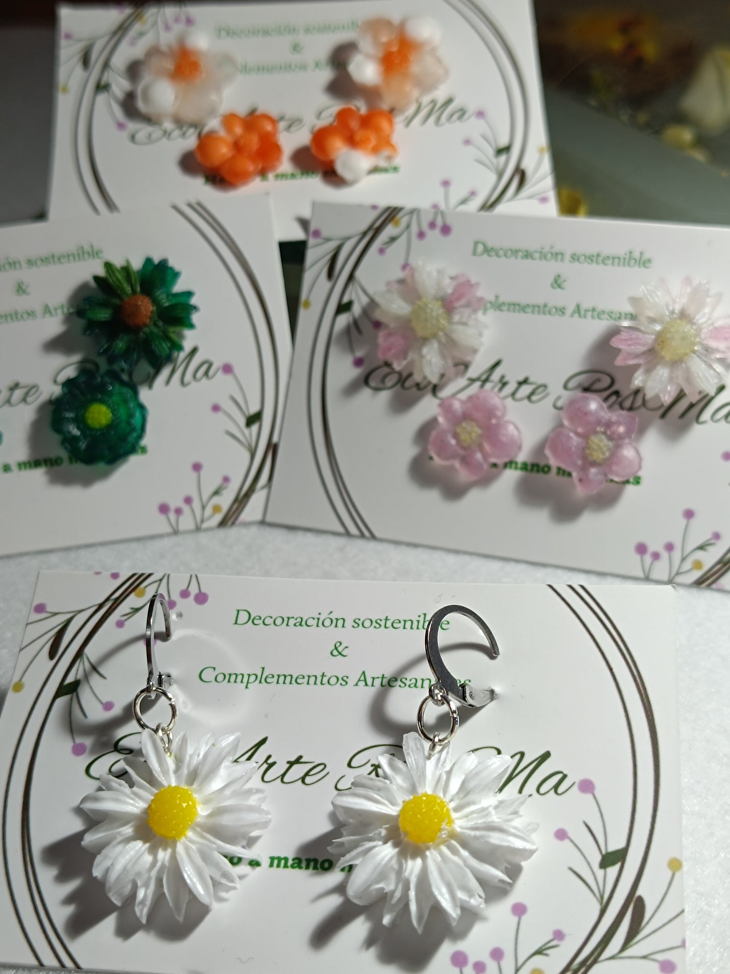 Pendientes de resina