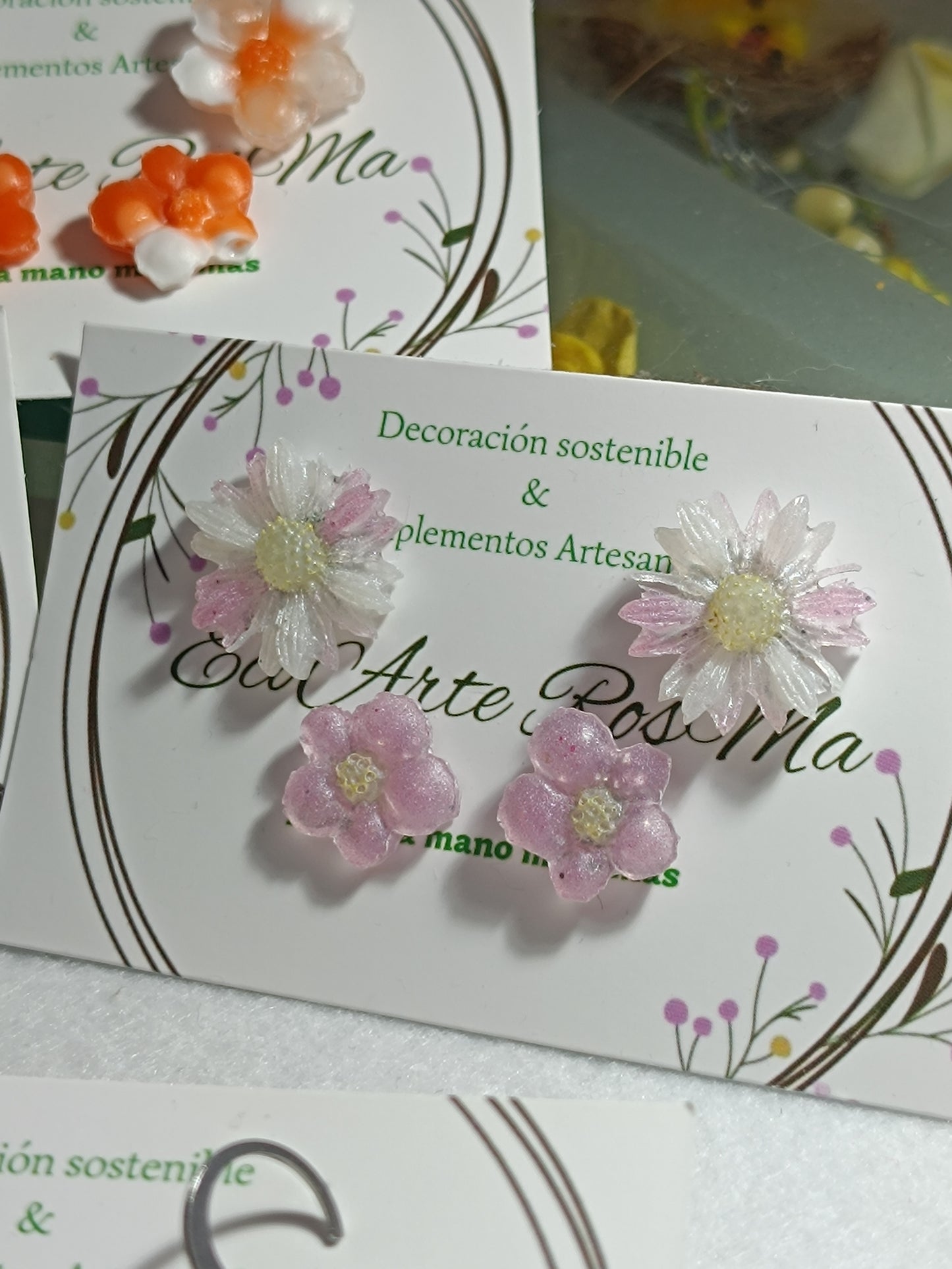Pendientes de resina