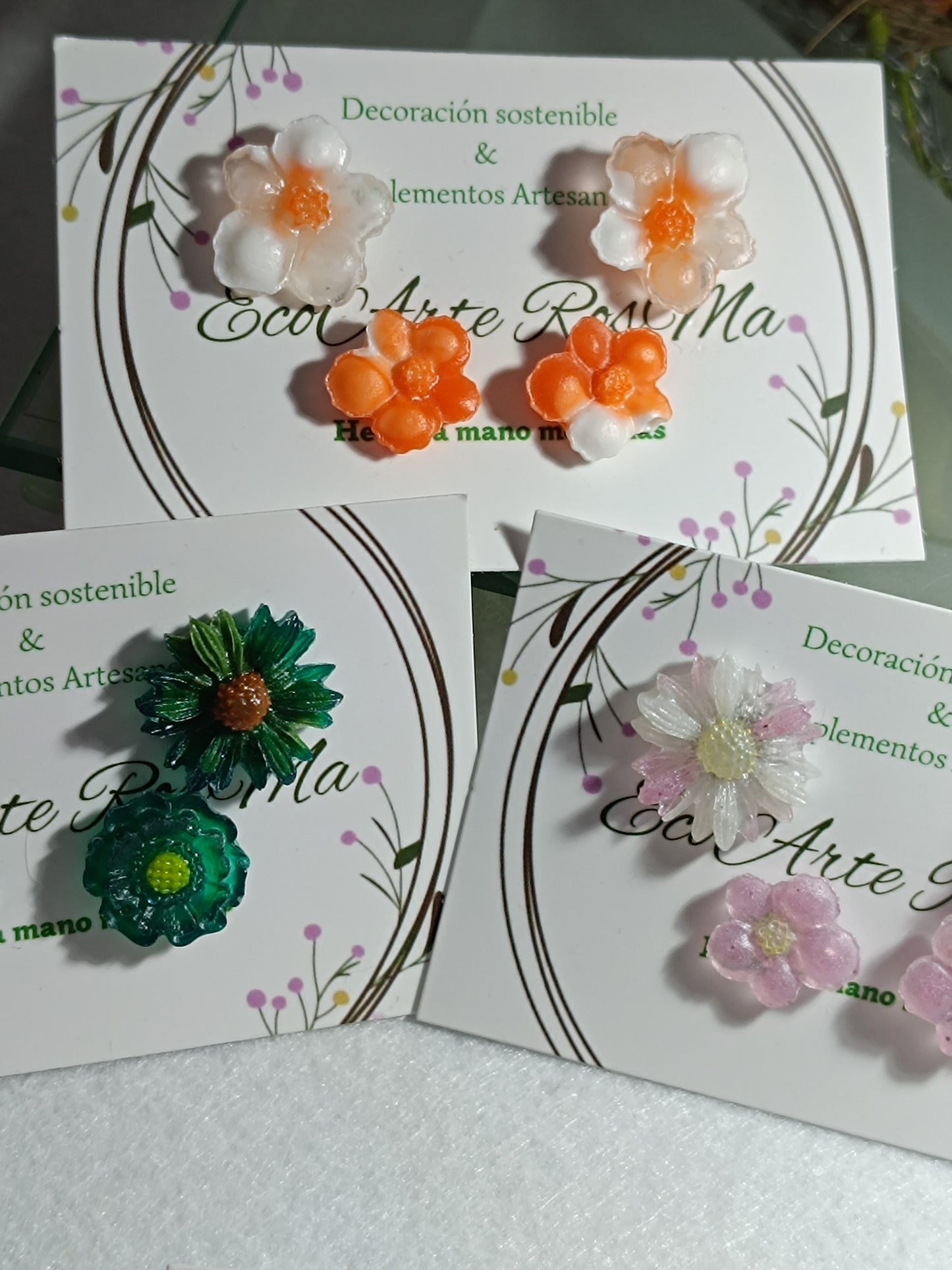 Pendientes de resina