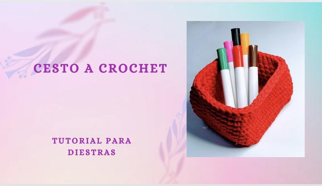 Cesto cuadrado a crochet