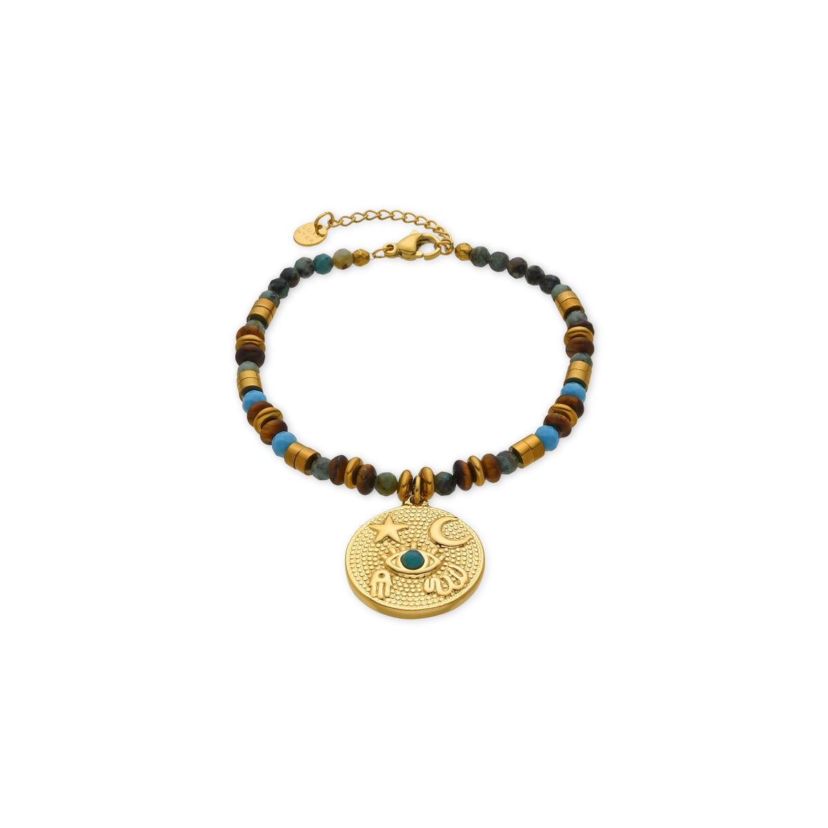 Pulsera con Multicolor Piedra Natural acabado oro 18k - Salki