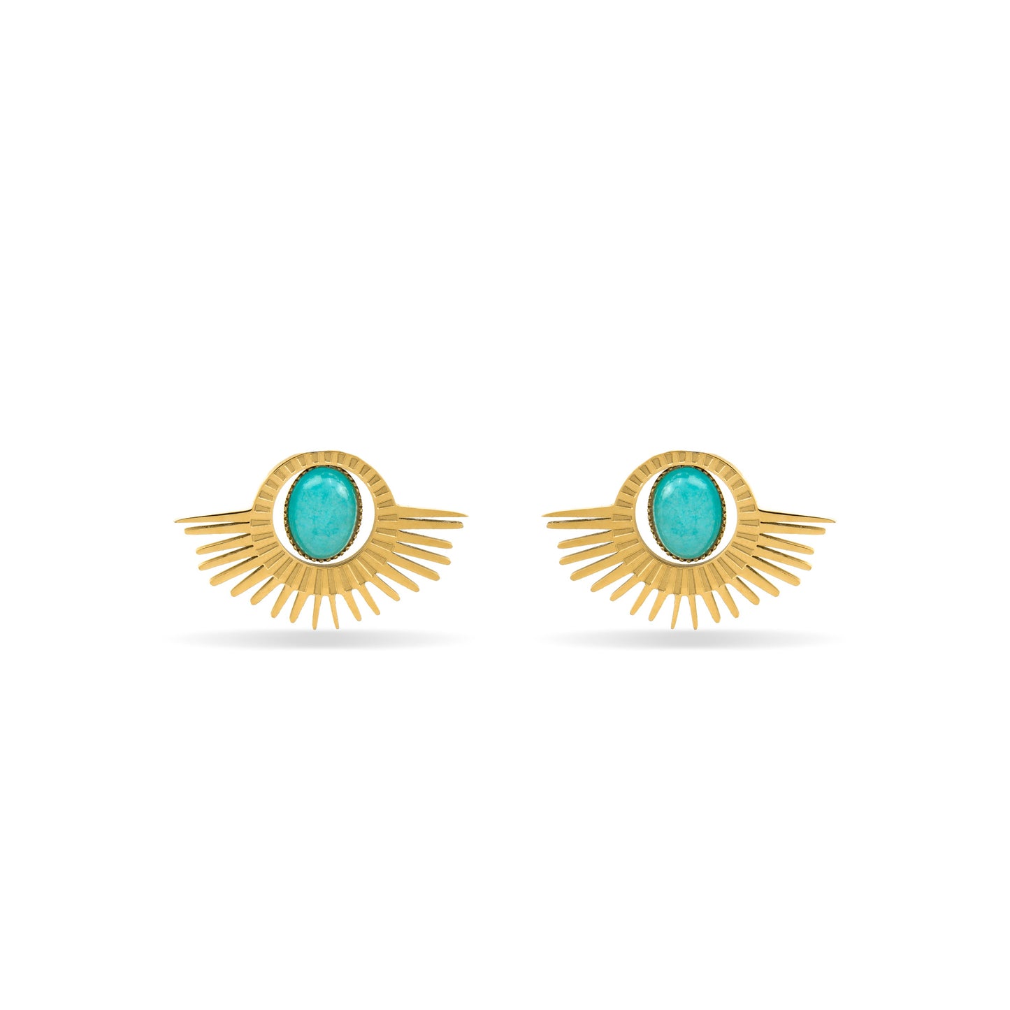 Pendientes con Amazonita acabado oro 18k - Takad