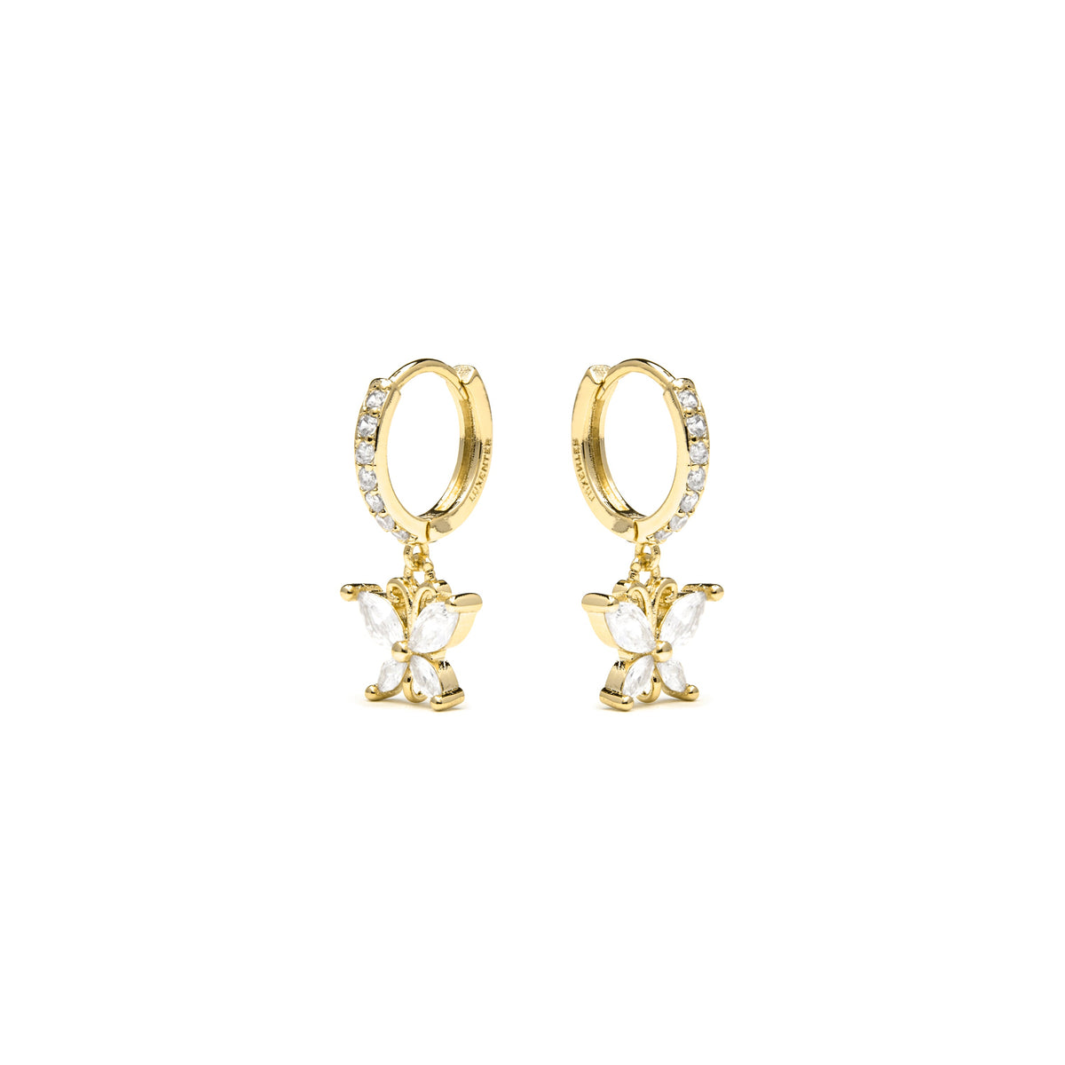 Pendientes acabado oro amarillo de 18k y Circonita Brillante - Zare
