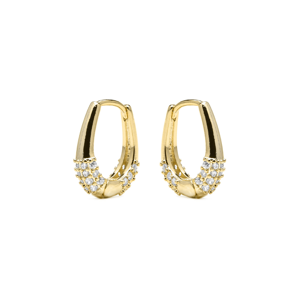 Pendientes acabado oro amarillo de 18k y Circonita Brillante - Redi