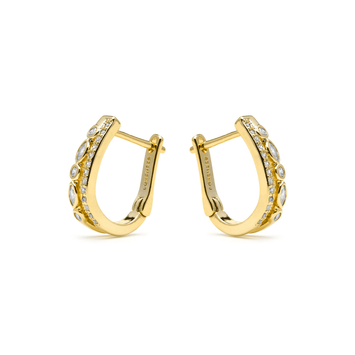 Pendientes acabado oro amarillo de 18k y Circonita Brillante - Hyco