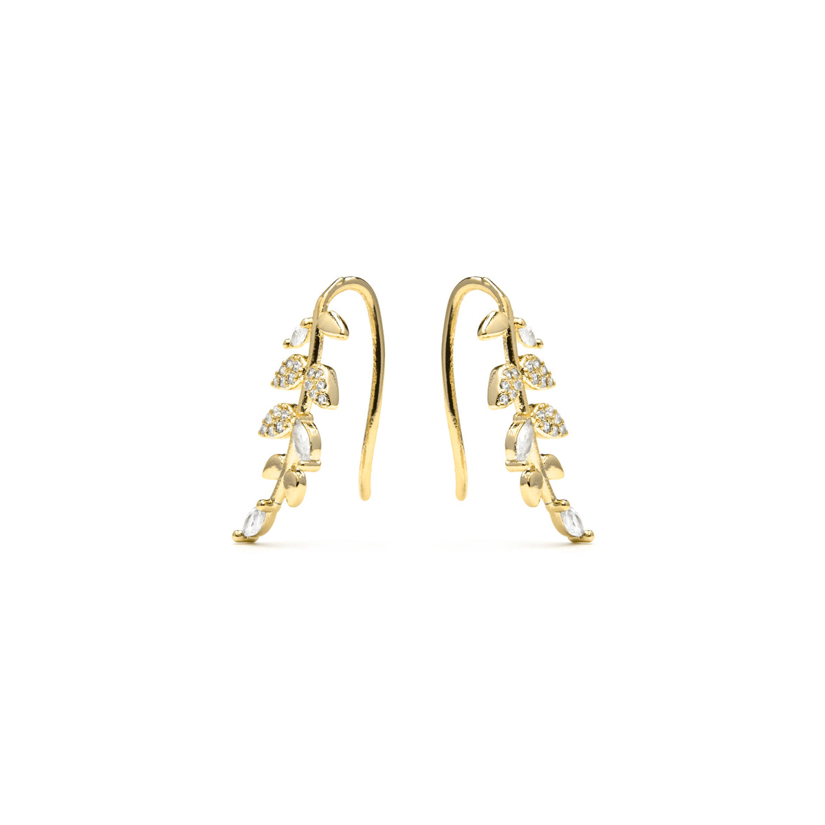 Pendientes acabado oro amarillo de 18k y Circonita Brillante - Sudceo