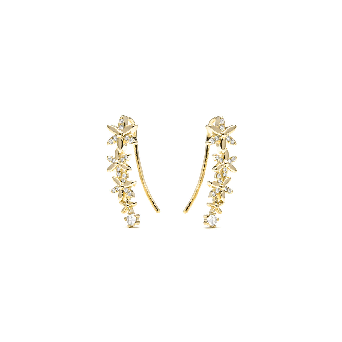 Pendientes acabado oro amarillo de 18k y Circonita Brillante - Anah