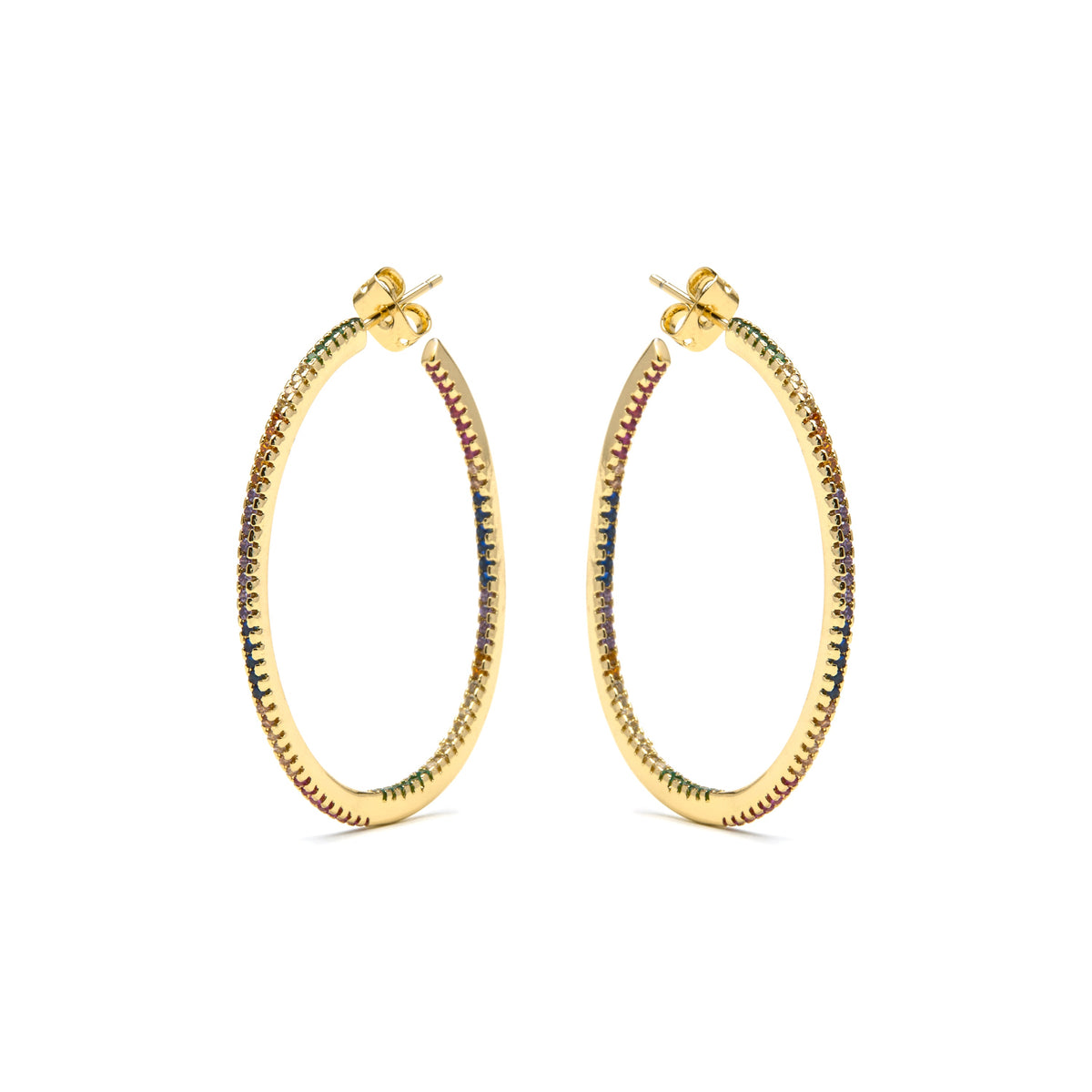 Pendientes con Circonita Brillante acabado oro 18k - Macare