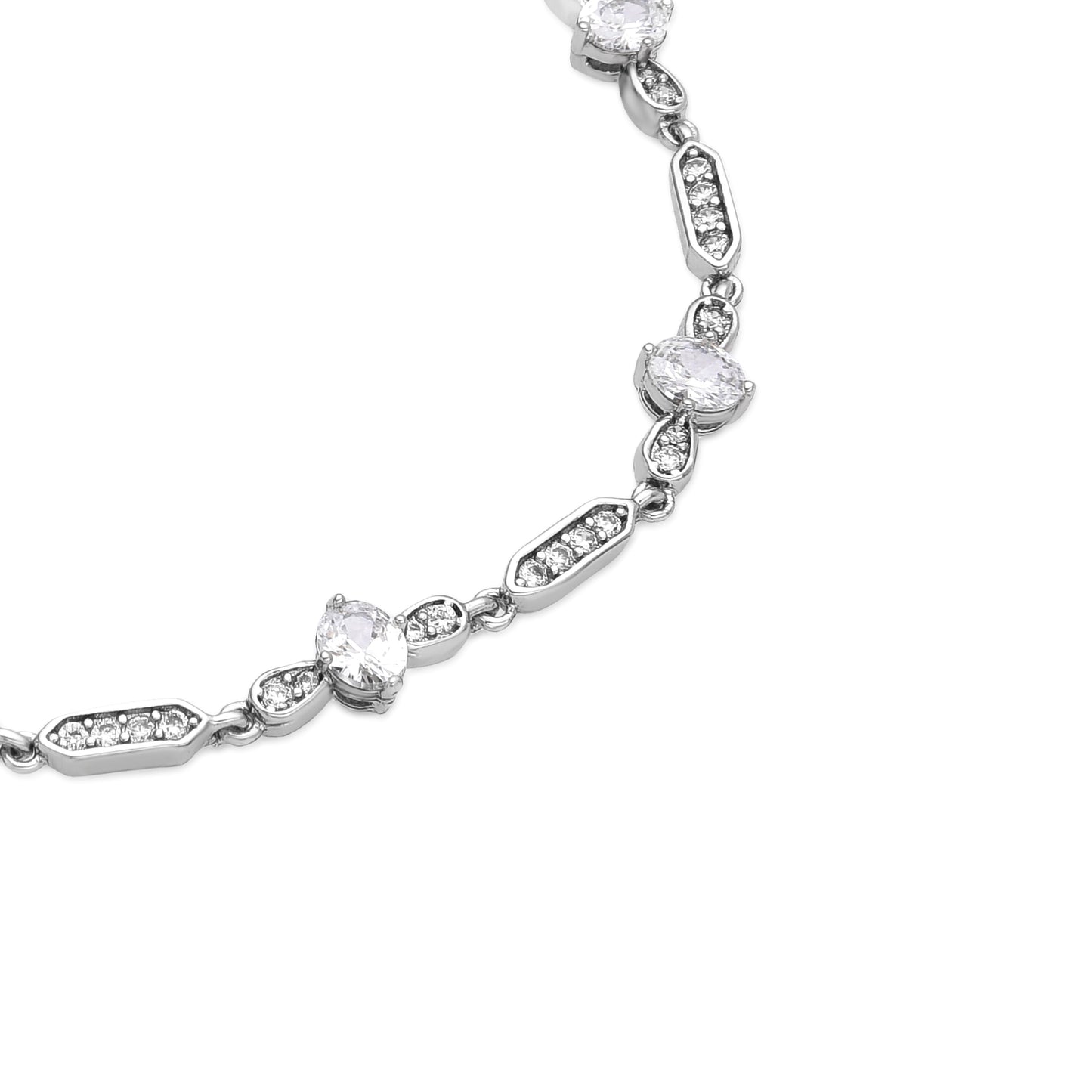Pulsera con Circonita Brillante acabado plata - Sanu