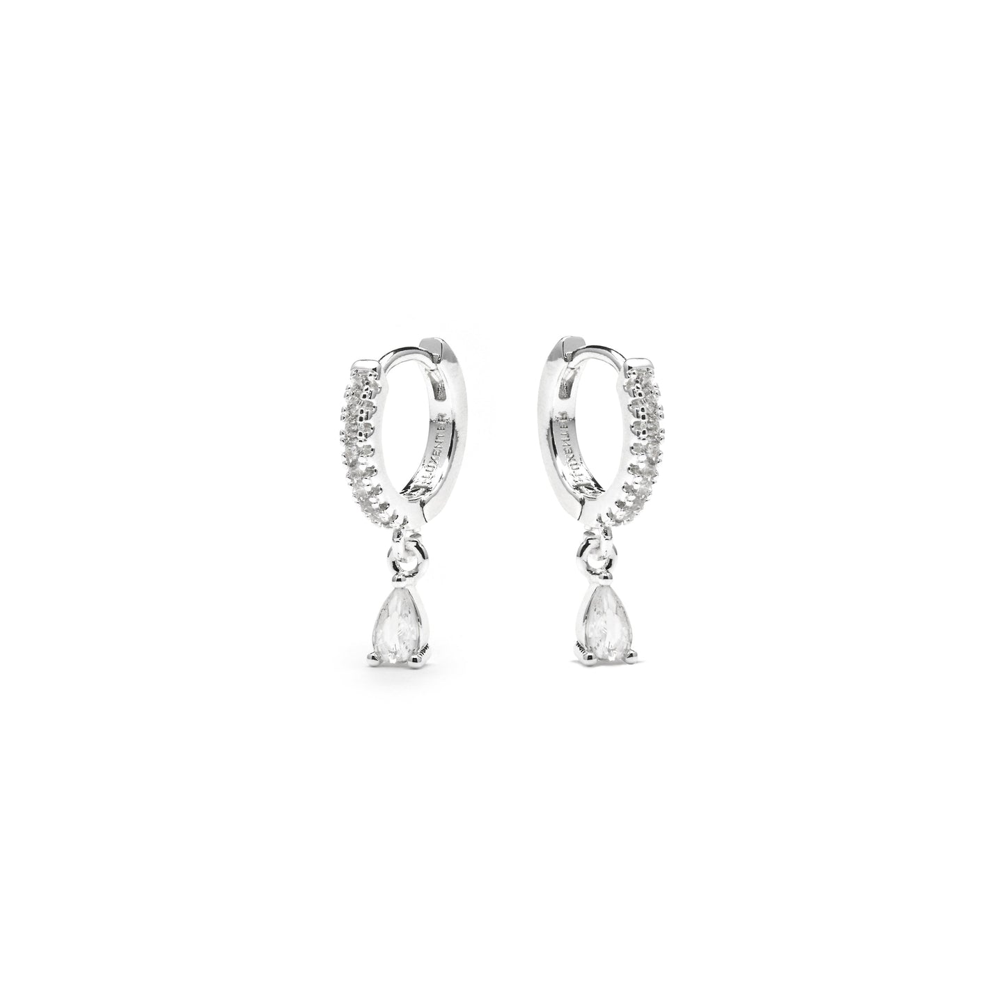 Pendientes acabado plata y Circonita Brillante - Laade