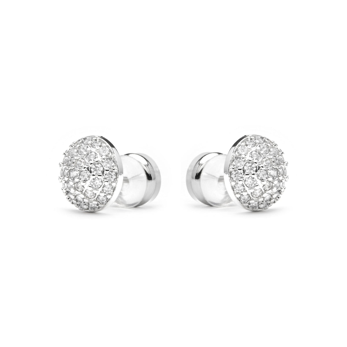 Pendientes acabado plata y Circonita Brillante - Ramir