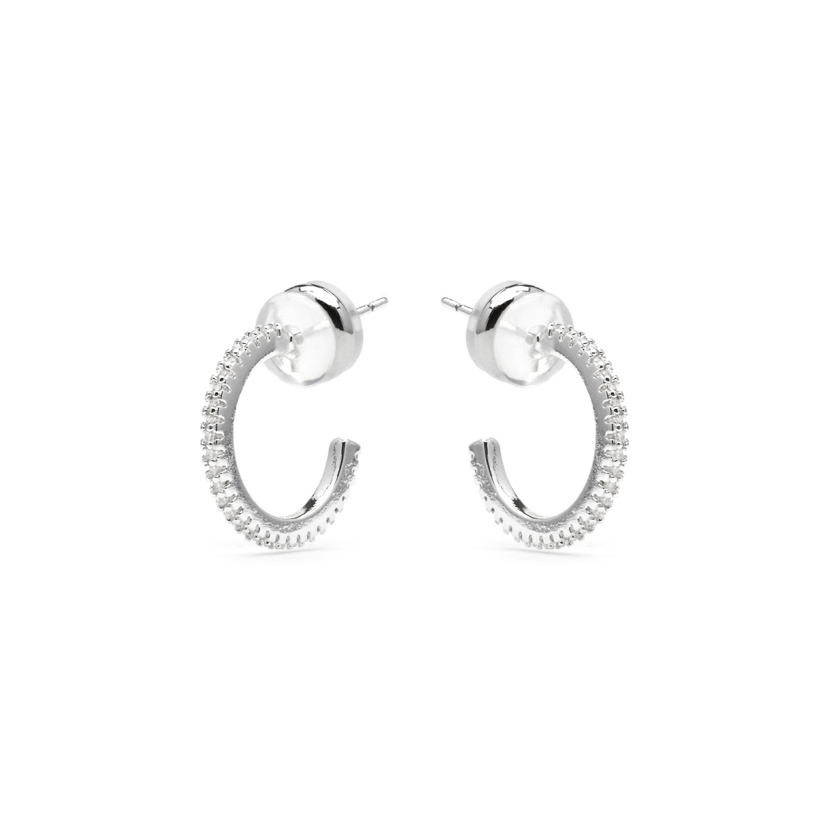 Pendientes acabado plata y Circonita Brillante - Azar