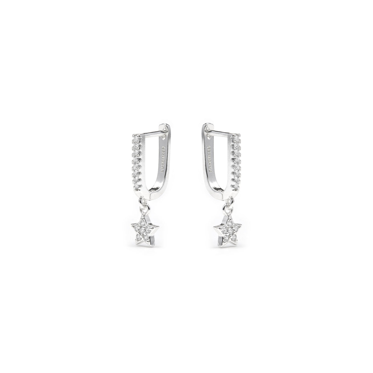 Pendientes acabado plata y Circonita Brillante - Sasai