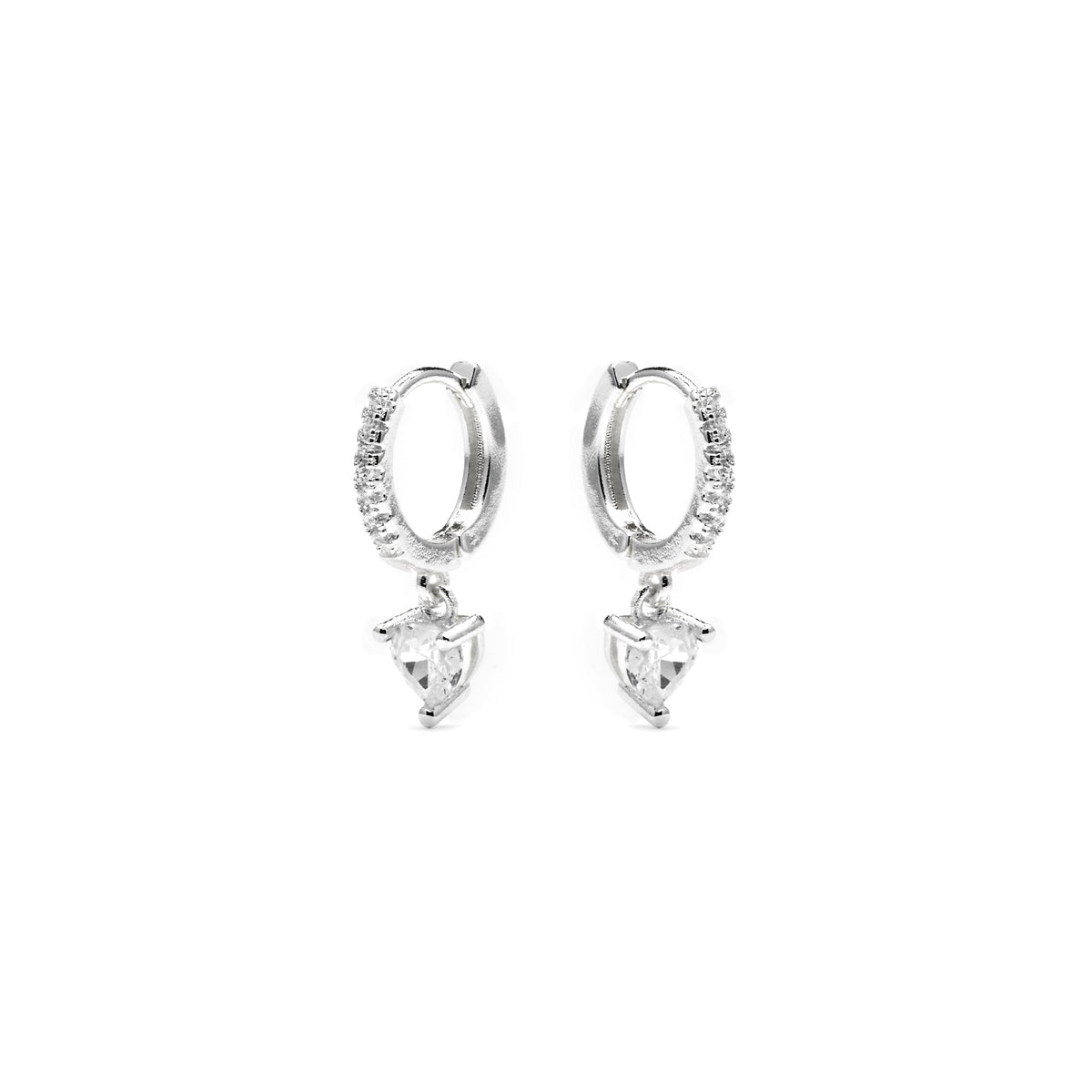 Pendientes acabado plata y Circonita Brillante - Drasa