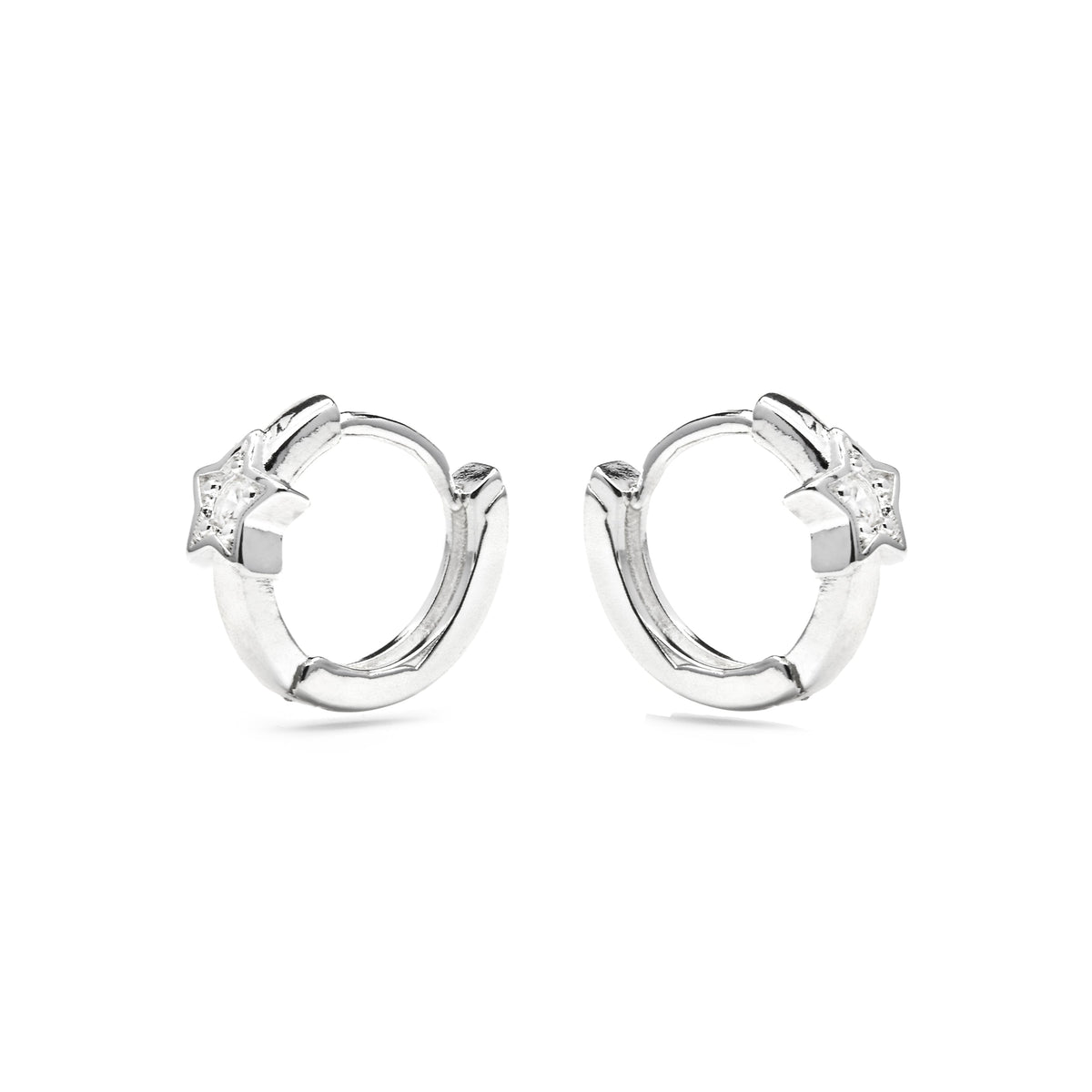 Pendientes acabado plata y Circonita Brillante - Ktyu