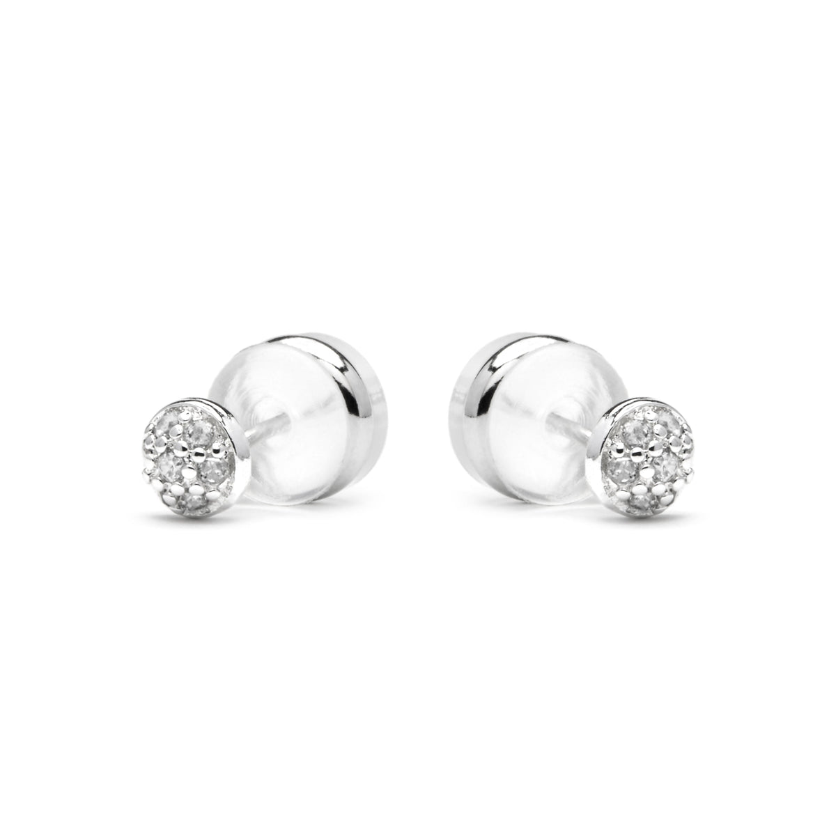 Pendientes acabado plata y Circonita Brillante - Chikra