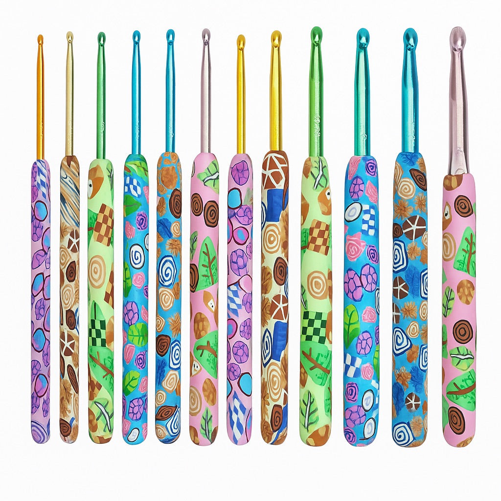 Set de 12 ganchillos de colores