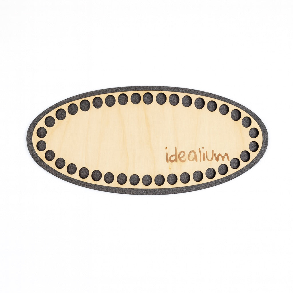 Base de madera perforada para tejer BOLSOS 26x8cm