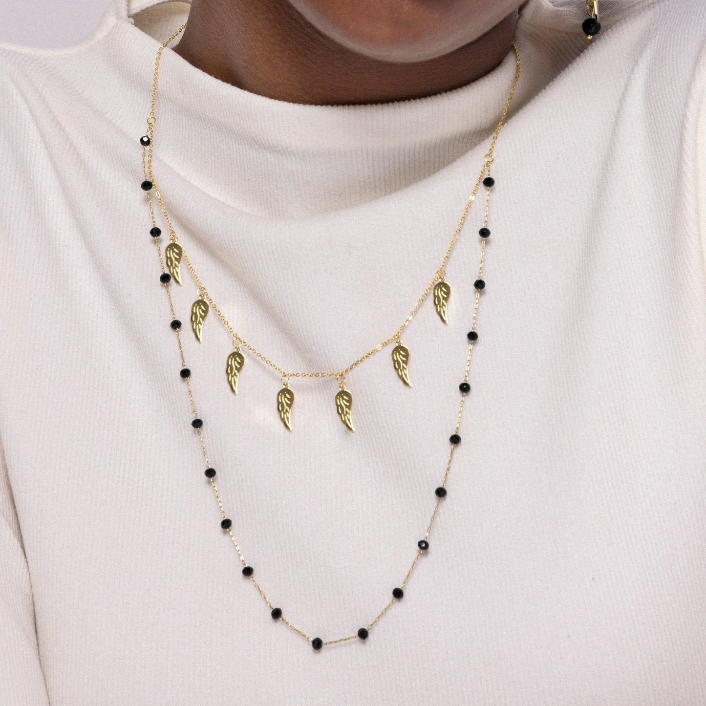 Collar acabado en oro amarillo 18k