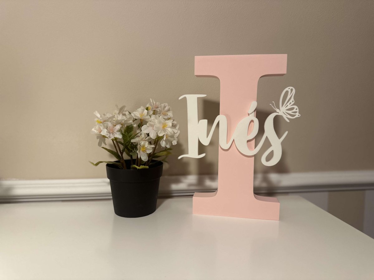 Letrero Inicial + Nombre Personalizado 3D | 24cm Decoración