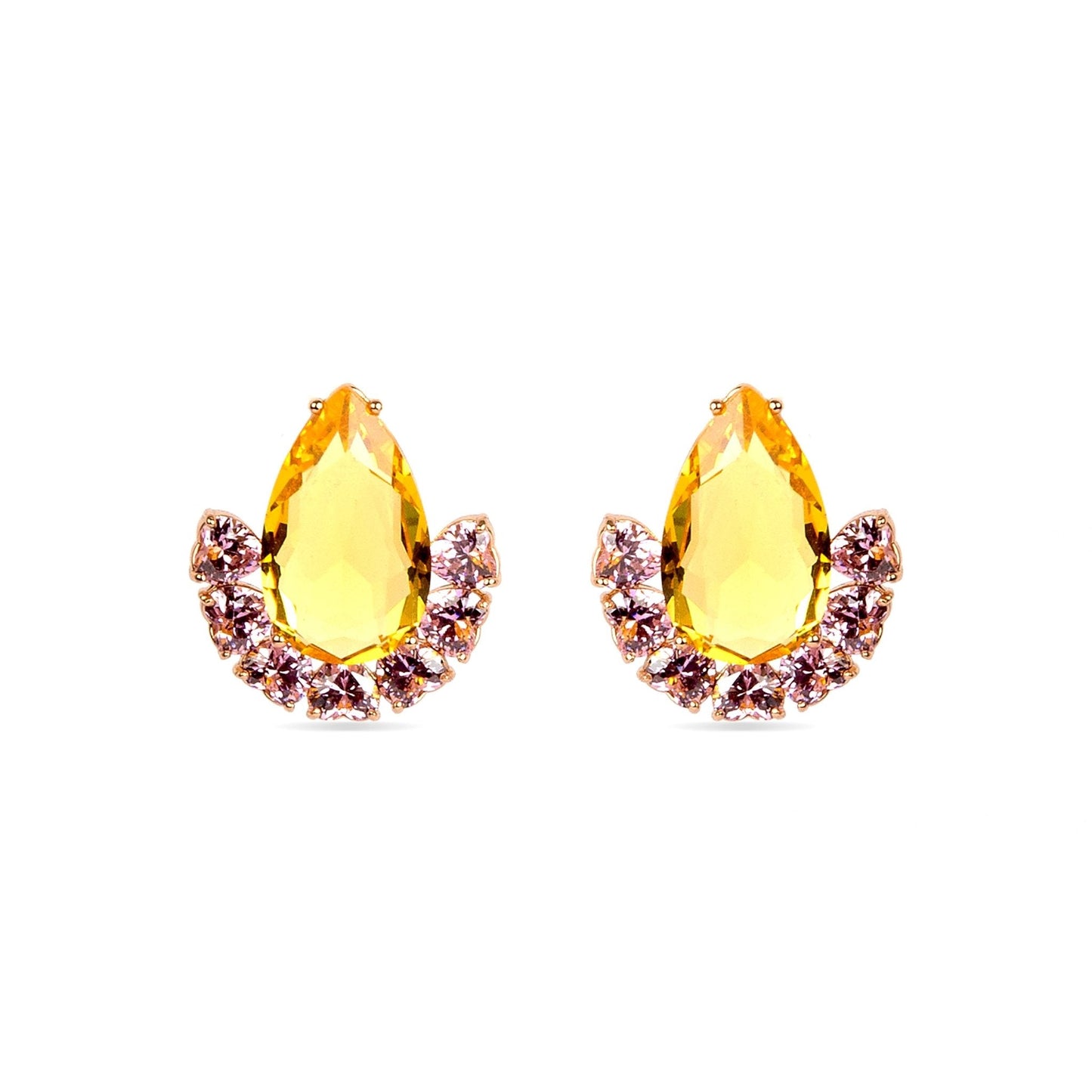 Pendientes acabado baño oro rosa 18K