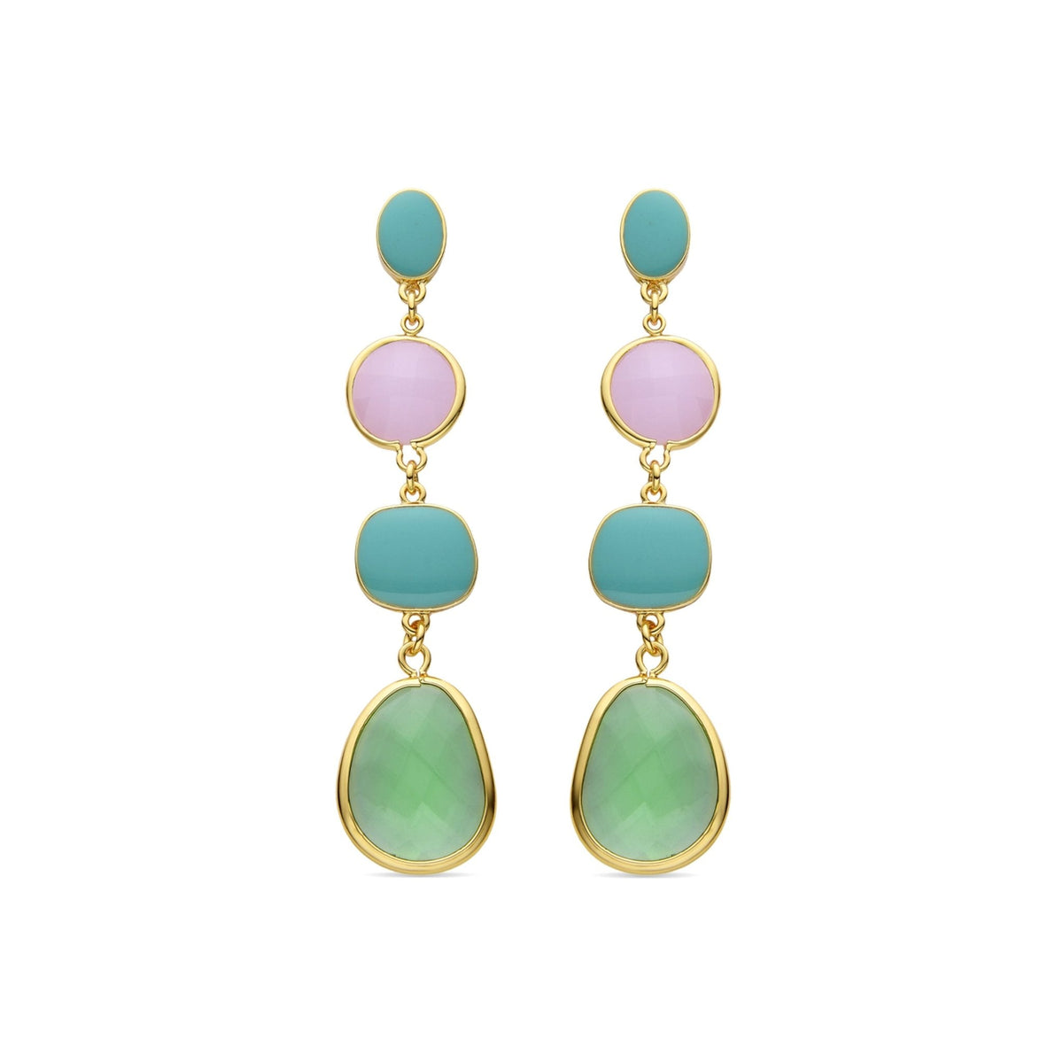 Pendientes acabados en oro amarillo 18k