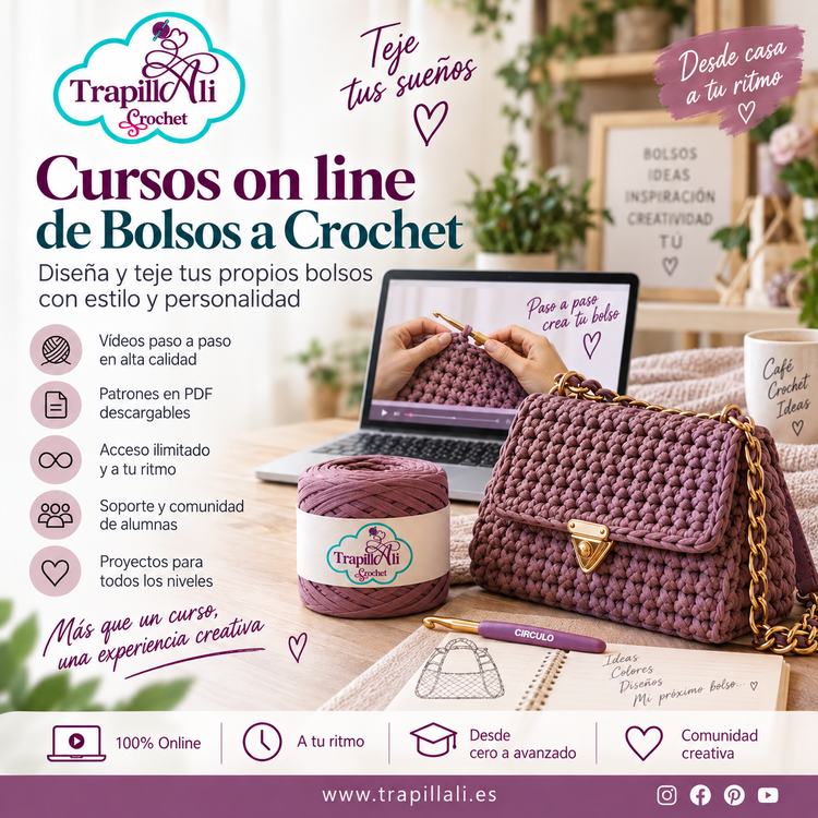 Cursos de Bolsos a Crochet para Zurdas