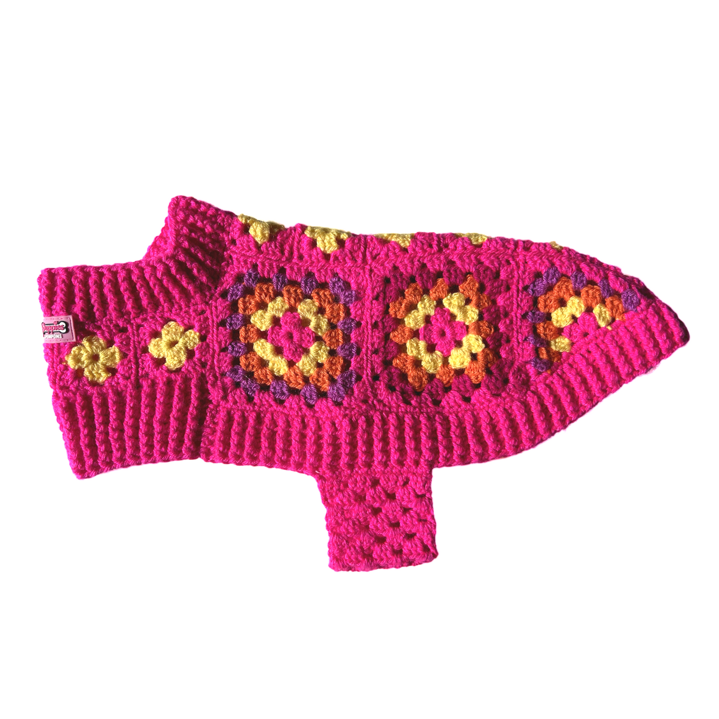 Handmade Crochet Dachshund Coat / Jumper - Hot Pink