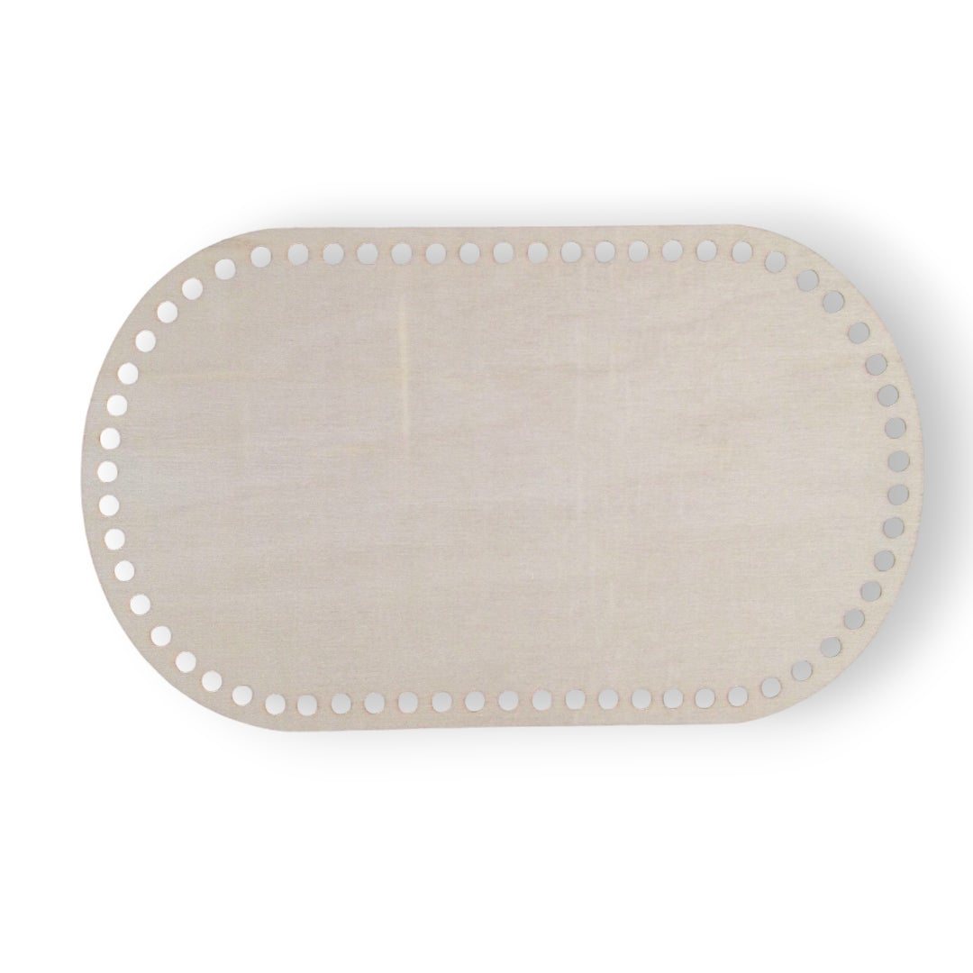 Base de madera ovalada para tejer