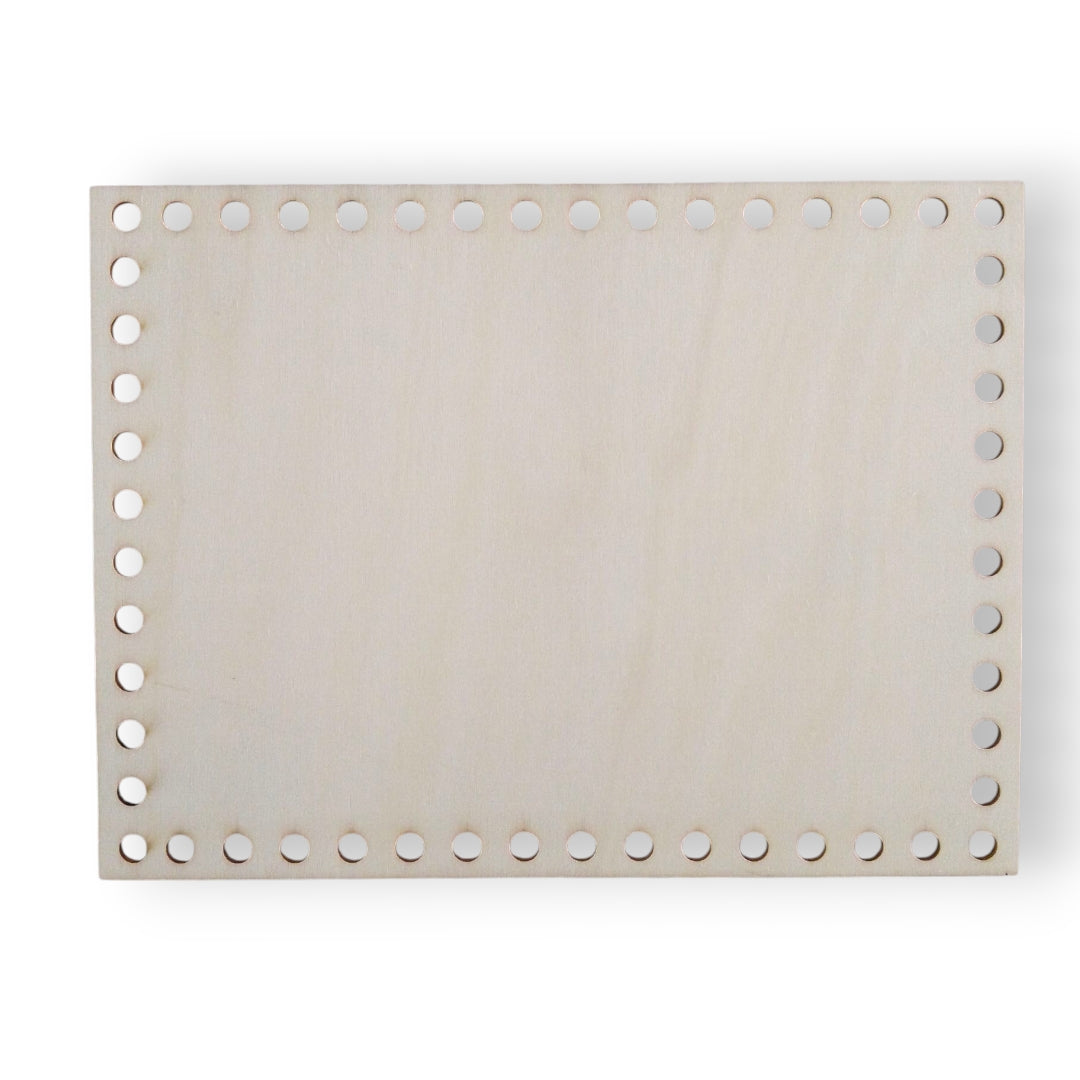 Base de madera rectangular para tejer