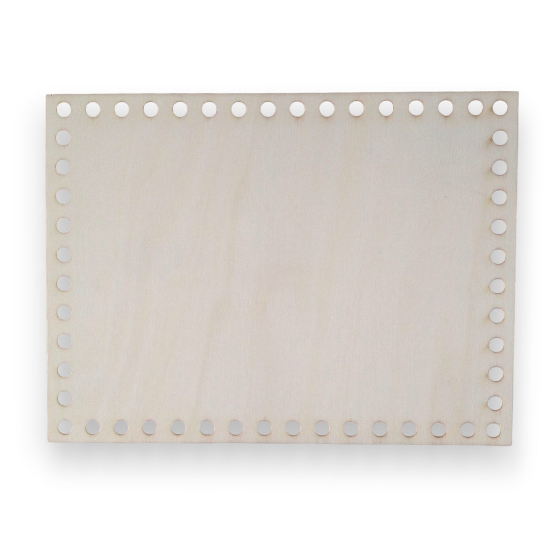 Base de madera rectangular para tejer