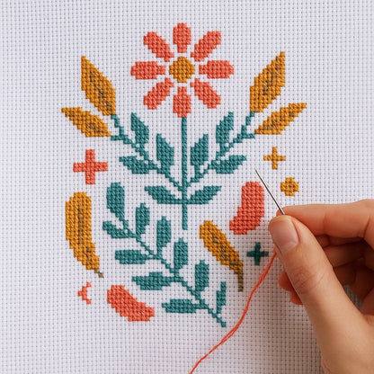 Tela Aida 14 blanca 50x50 cm para punto de cruz y bordado