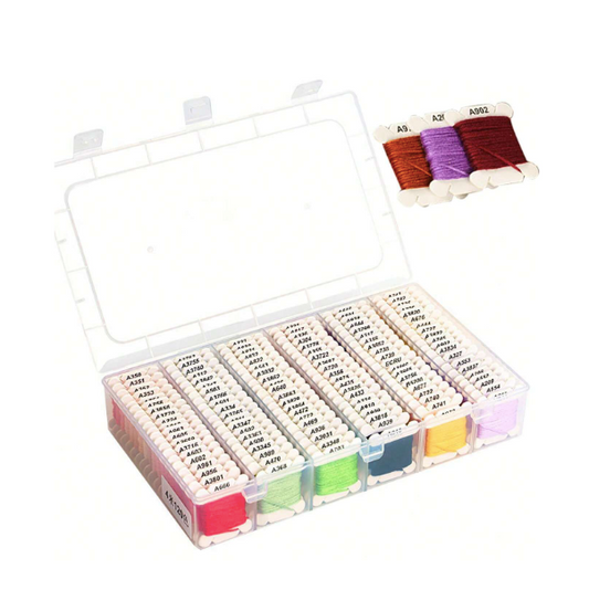 Hilo Mouliné – Pack 120 Colores con Caja de Almacenamiento