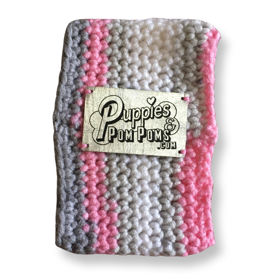 Rainbow Chic Pink/Grey Crochet Dog Snood / Buff-0