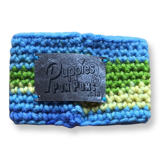 Rainbow Blues Crochet Dog Snood / Buff