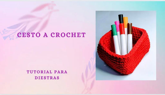 Cesto cuadrado a crochet