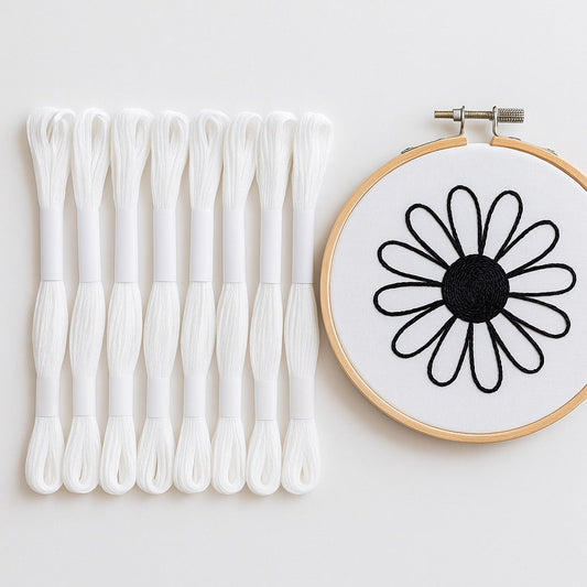 Hilo Mouliné – Pack 12 Madejas Blanco