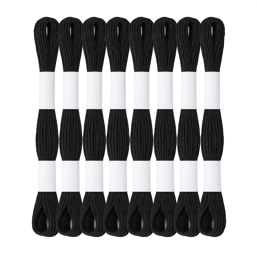 Hilo Mouliné – Pack 12 Madejas Negro