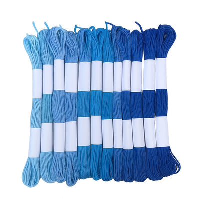 Hilo Mouliné – Pack 12 Madejas Tonos Azules