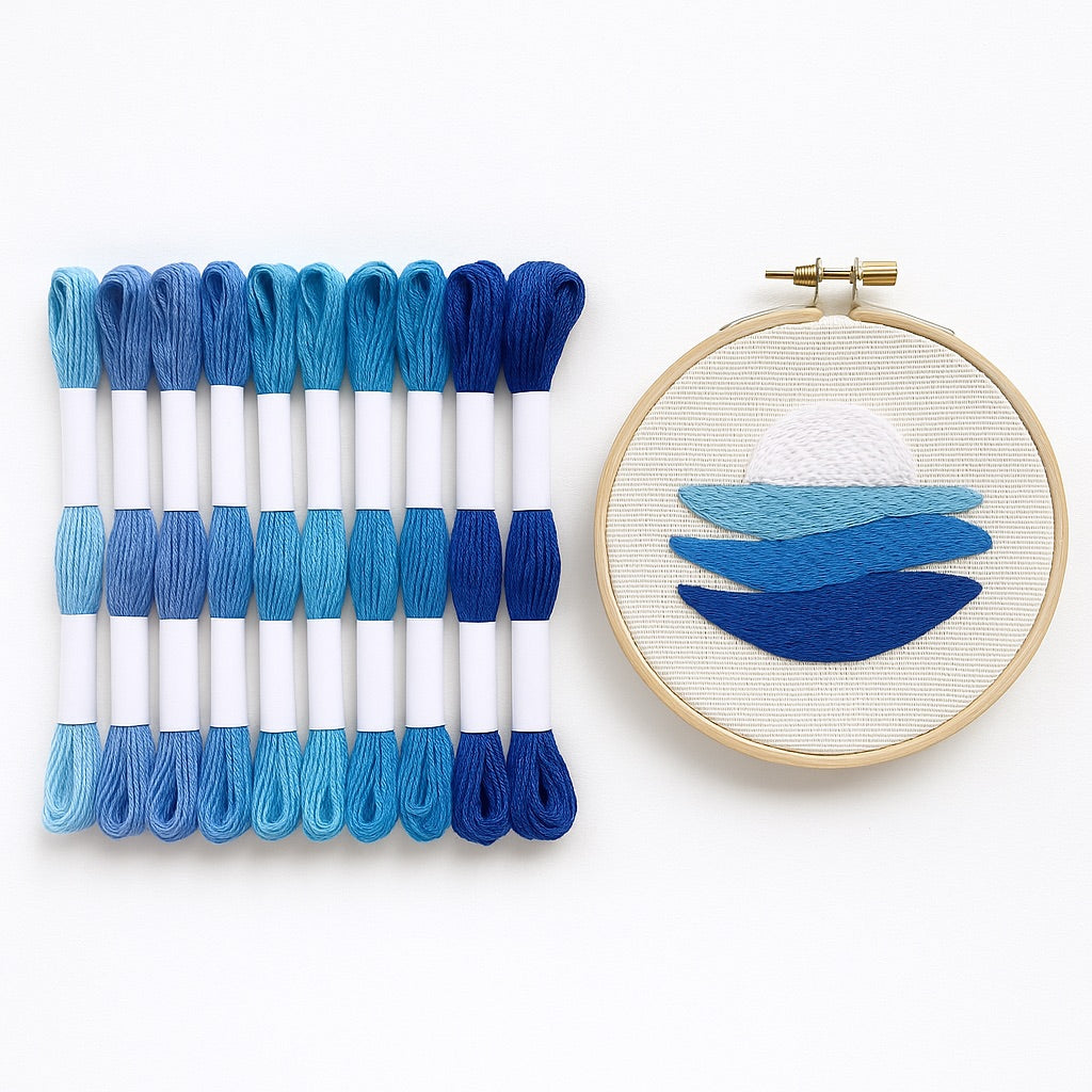 Hilo Mouliné – Pack 12 Madejas Tonos Azules