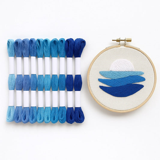 Hilo Mouliné – Pack 12 Madejas Tonos Azules