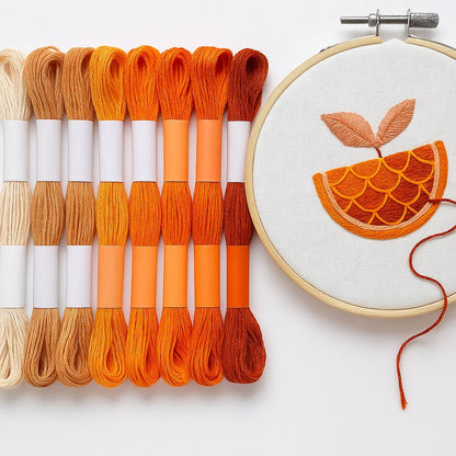 Hilo Mouliné – Pack 12 Madejas Tonos Naranjas