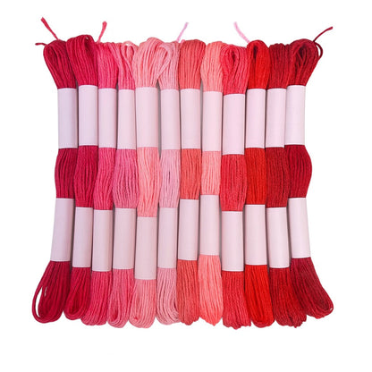 Hilo Mouliné – Pack 12 Madejas Tonos Rojos