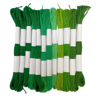 Hilo Mouliné – Pack 12 Madejas Tonos Verdes