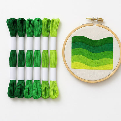 Hilo Mouliné – Pack 12 Madejas Tonos Verdes