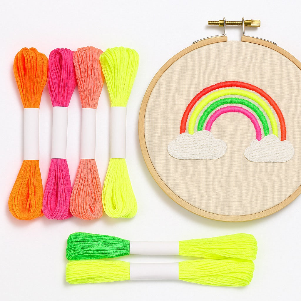 Hilo Mouliné – Pack 12 Madejas Colores Fluorescentes