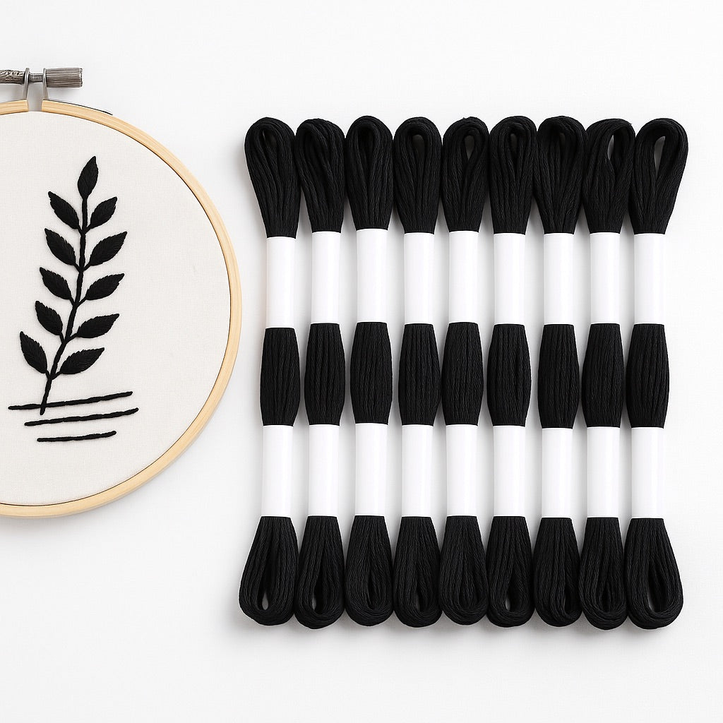 Hilo Mouliné – Pack 12 Madejas Negro